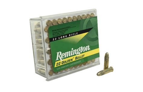 Remington Golden Bullet Ammunition 22 Long Rifle 40 Grain High Velocity Plated Lead Round Nose