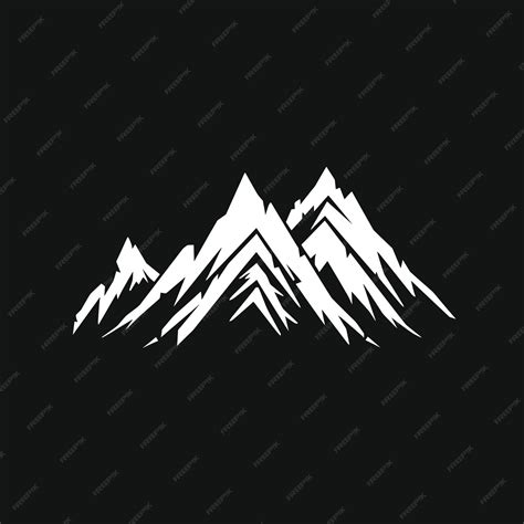 Premium Vector Mountain Peaks Silhouettes Isolated Rocky Mountain