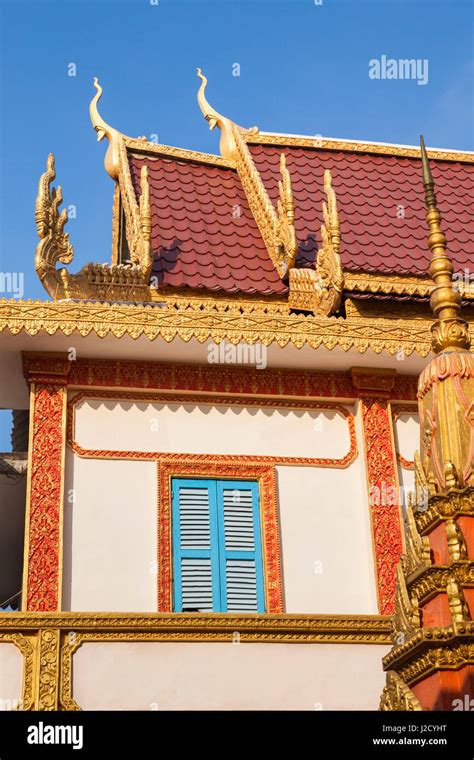 Vietnam Mekong Delta Can Tho Munirensay Khmer Pagoda Detail Stock