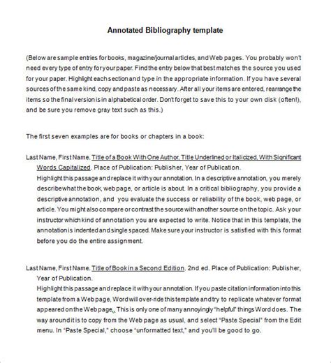 9 Annotated Bibliography Templates Free Word And Pdf Format Free And Premium Templates