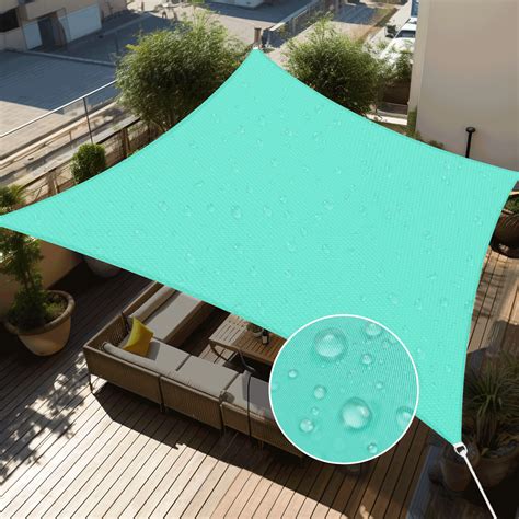 Shadeandbeyond Waterproof Sun Shade Sail Triangular Rectangular Turquois