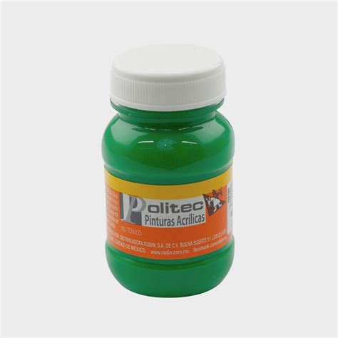 PINTURA ACRILICA VERDE CLARO 312 POLITEC 100 ML Ofimarket Mx