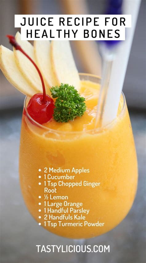 Juice Recipe For Healthy Bones Tastylicious Healthy Juice Drinks