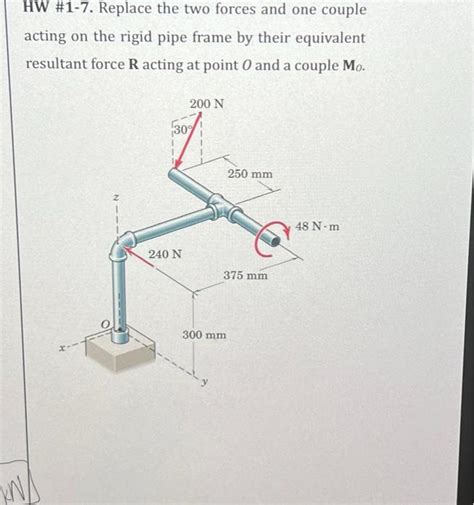 Solved HW 1 7 Replace The Two Forces And One Couple Acting Chegg