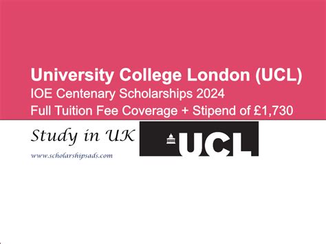 University College London Ioe Centenary Scholarships 2024 In Uk
