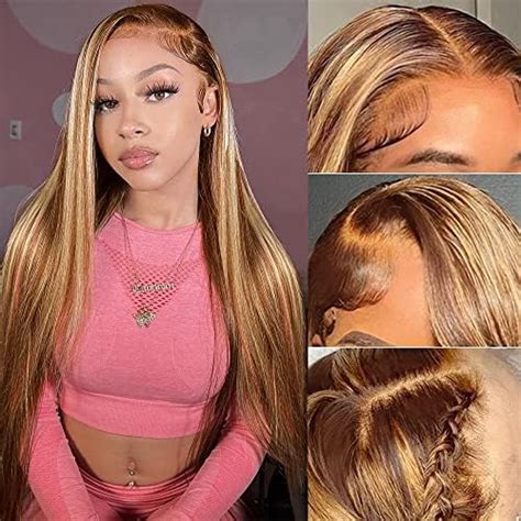 Ombre Highlight Lace Front Wig Human Hair Pre Plucked 13x6