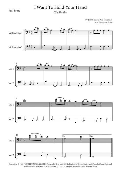 I Want To Hold Your Hand Arr Fernando Britto Sheet Music The