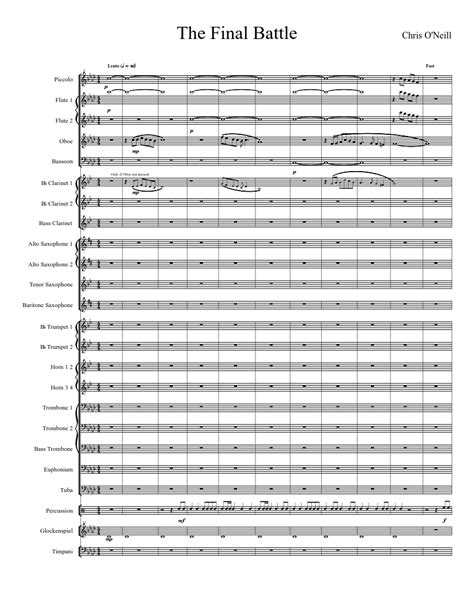 The Final Battle Sheet Music For Trombone Flute Tuba Oboe And More Instruments Mixed Ensemble