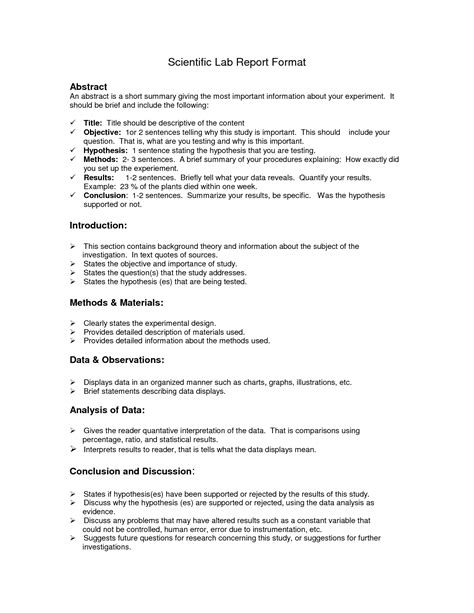 Lab Report Format Doc Environmental Science Lessons Lab Report Within