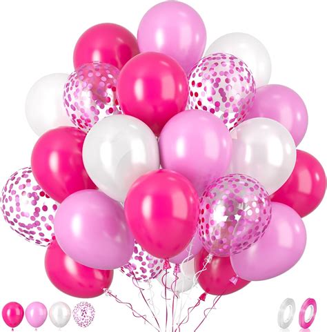 Amazon.com: Paready Hot Pink Balloons Set, 60 Pcs 12 Inch Hot Pink ...