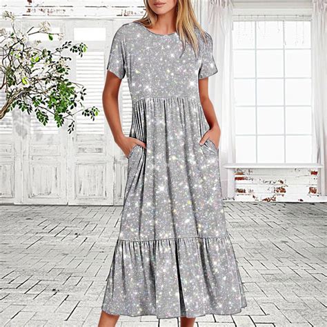 Zunfeo Summer Dresses For Women A Line Loose Casual Dresses Ruffles