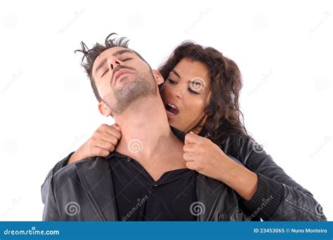 Woman Bite On Man Stock Image Image Of Hungry Beautiful 23453065