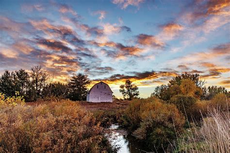 Fall Sunrise Over A Barn On The Colorado Plains Photograph By Tony Hake