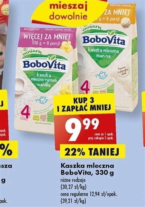 Promocja Kaszka Mleczna BoboVita 330 G W Biedronka