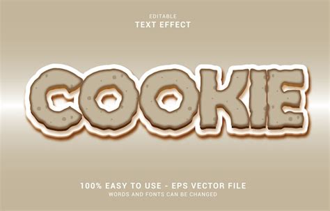 Premium Vector Editable Text Effect Cookie Style