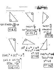 IMC Unit 7 4 Trig Review Docx IMC Mrs Wilson Trigonometry Review