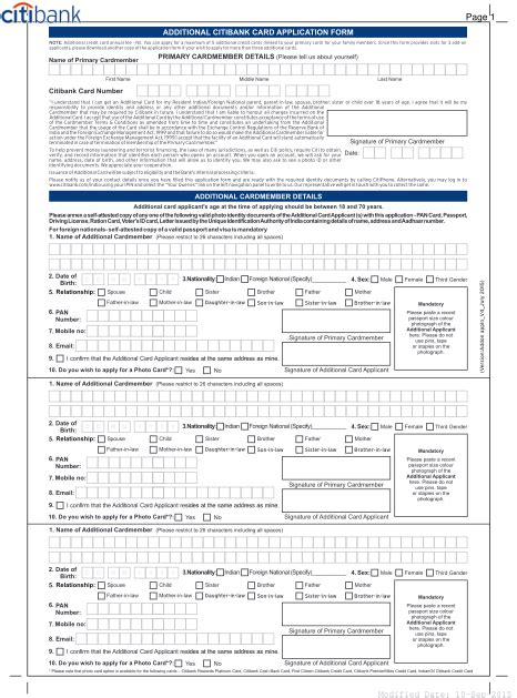 Printable Credit Card Application Citibank