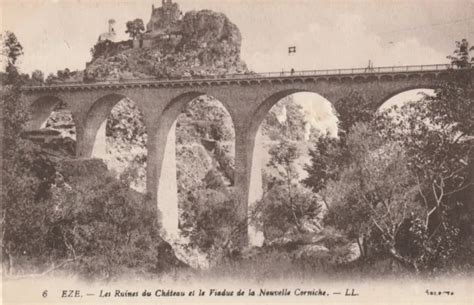 CPA EZE RUINES Du CHATEAU Et Le VIADUC De La NOUVELLE CORNICHE N