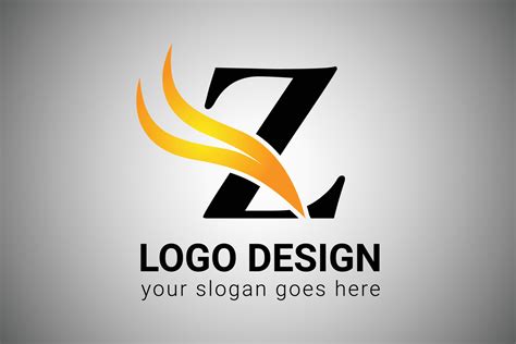 Letter Z Logo Design With Yellow And Orange Elegant Minimalist Wing