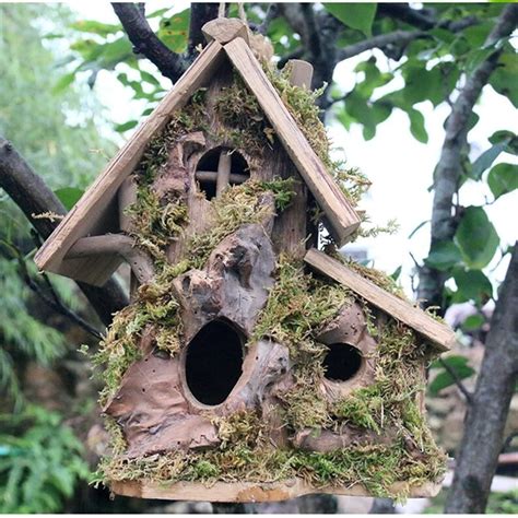 Hecho a mano materiales naturales casa de aves de madera para | Etsy