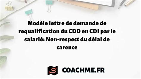 Mod Le Lettre De Demande De Requalification Du Cdd En Cdi Par Le