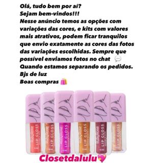 Lip Gloss Labial Ruby Rose Ou Melu Brilho Kit C 6unidades De Lip