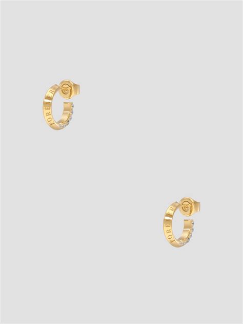 Gold Tone Rhinestone Hoop Earrings Guess Canada