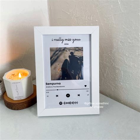 Jual Custom Frame Spotify Bingkai Foto Aesthetic Kado Ulang Tahun