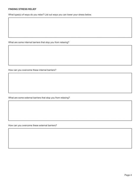 Stress Management Worksheet Pdf