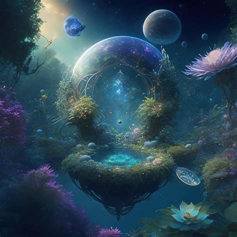 Premium Ai Image Cosmic Garden