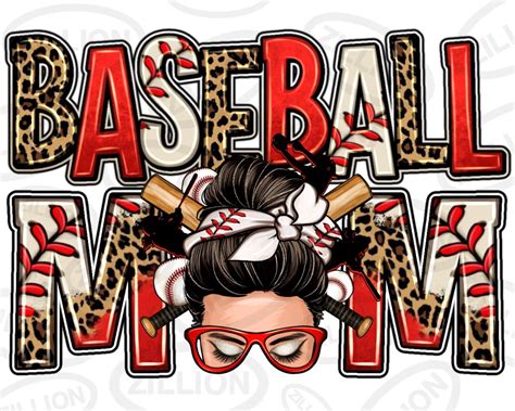 Baseball Mom Messy Bun Png Sublimation Design Download Baseball Png