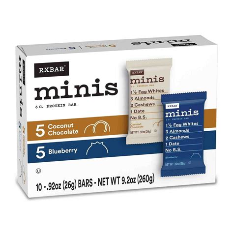 Rxbar Minis Blueberry And Coconut Chocolate Variety Pack Protein Bars 10