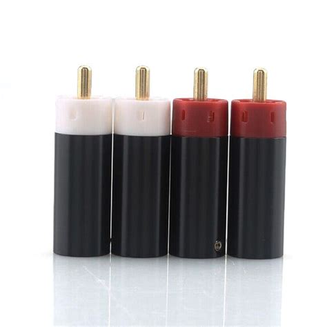 4pcs Gold Plated Rca Male Plug Rca Connector For Hifi Audio Rca Cable Diy 8mm Ebay