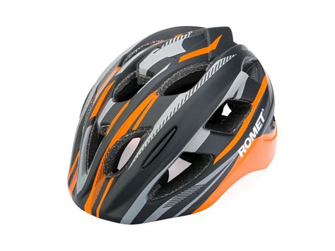 Kask Rowerowy Dzieciecy ROMET Model 509 Szaro Pomaranczowy Mat 48