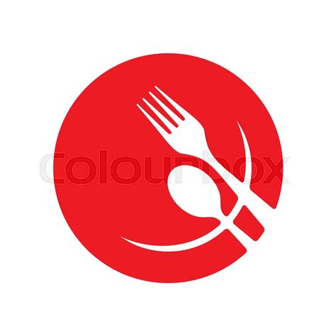 Plate with Spoon and Fork Vector Icon. ... | Stock vector | Colourbox