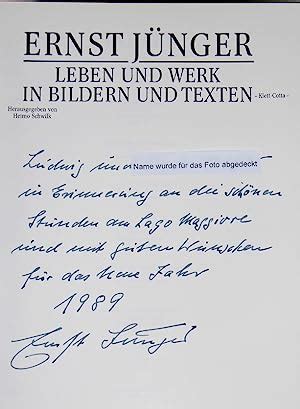 Ernst Jünger Leben und Werk in Bildern und Texten Titelblatt mit