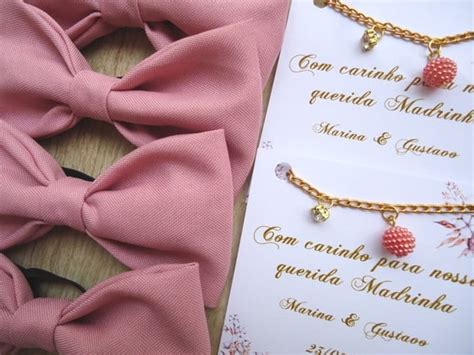 Kit Convite Pulseiras E Gravatas Para Padrinhos Rose Elo7