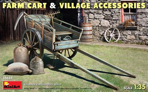 Farm Cart With Village Accessories Miniart 35657