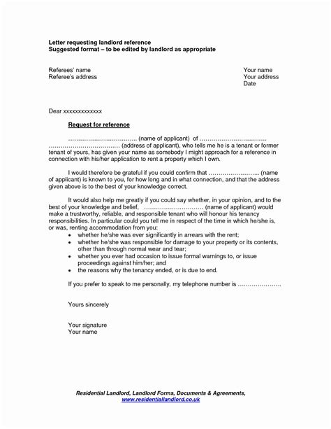 Landlord Reference Letter Template Fresh Best S Of Good Tenant Letter