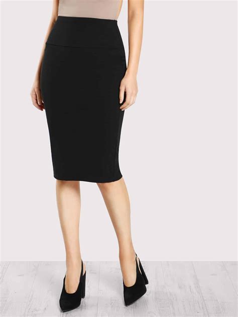 Elastic Waist Pencil Skirt Sheinsheinside