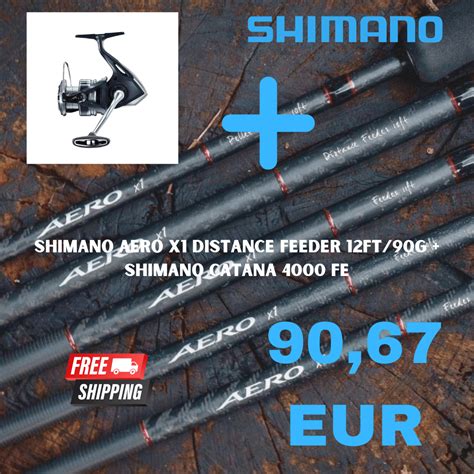 Set Shimano Aero X1 Distance Feeder 12ft90g Shimano Catana 4000 Fe