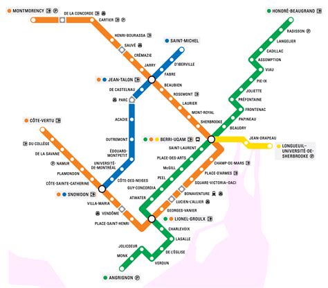 Service Updates and Route Map for Montreal Metro Green Line 2