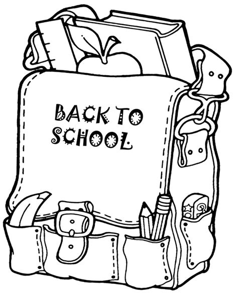 Backpack coloring page to print