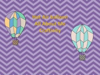 All About Me Hot Air Balloon By Small Town Teacher Living In Primary