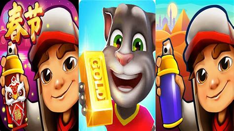 TALKING TOM GOLD RUN VS SUBWAY SURFERS CHINESE VERSION VS SUBWAY