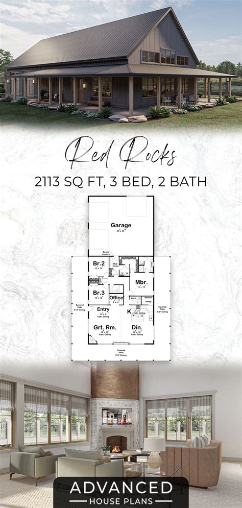 The Red Rocks Plan Is A Stunning Barndominium Style 1 Story House Plan