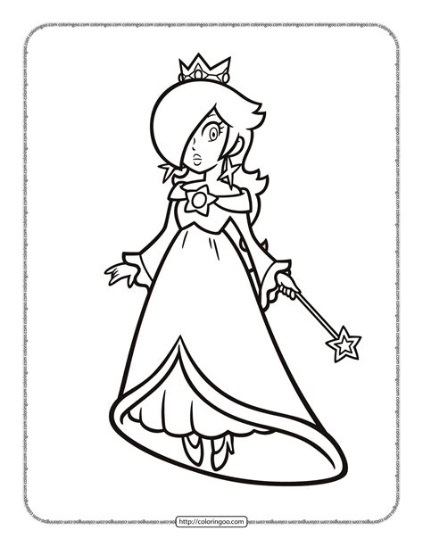 Princess Rosalina Coloring Sheet Super Mario Coloring Pages Princess