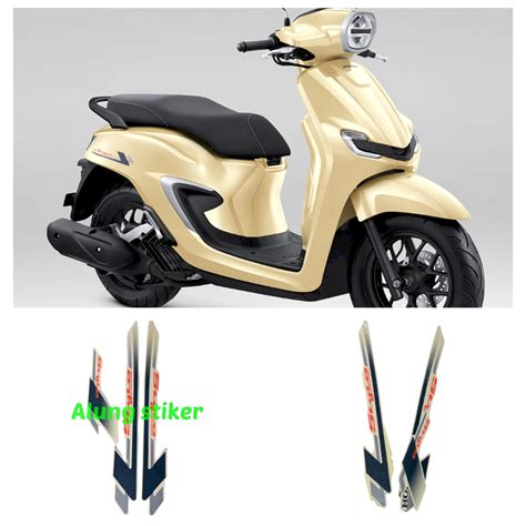 STIKER STRIPING LIS LES BODY MOTOR HONDA STYLO 160 2024 CREAM 1SET