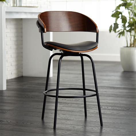 walnut swivel bar stool homystyle