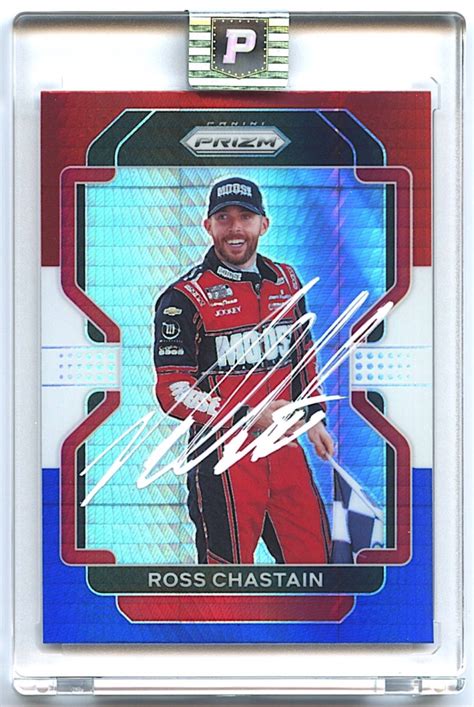 Ross Chastain Signed 2022 Panini Prizm 28 Prizms Hyper Red White